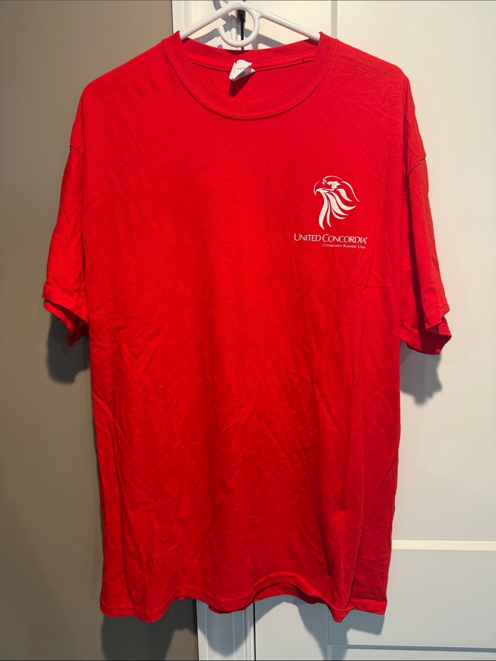 Gildan Red Short-Sleeve Tee with White Chest Logo